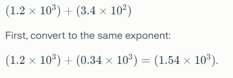 addition and subtraction using scientific notation